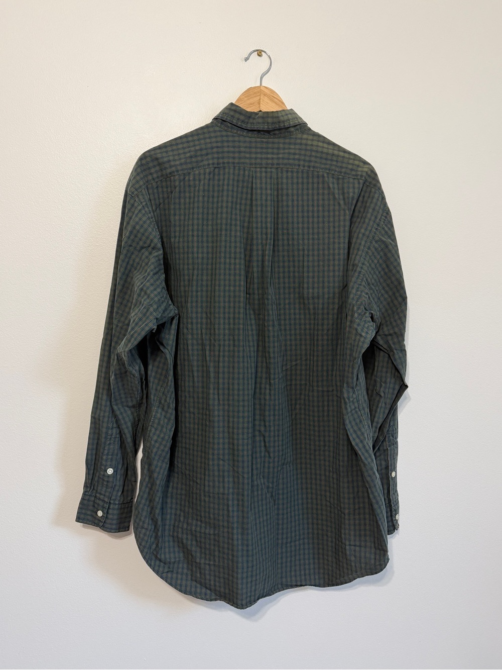 Ralph Lauren Plaid Oversized Button Down Shirt Size Large XL Women’s Green Blue - Picture 6 of 8